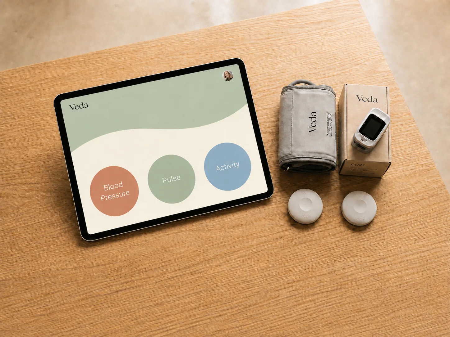 Veda Home tablet and wellness devices